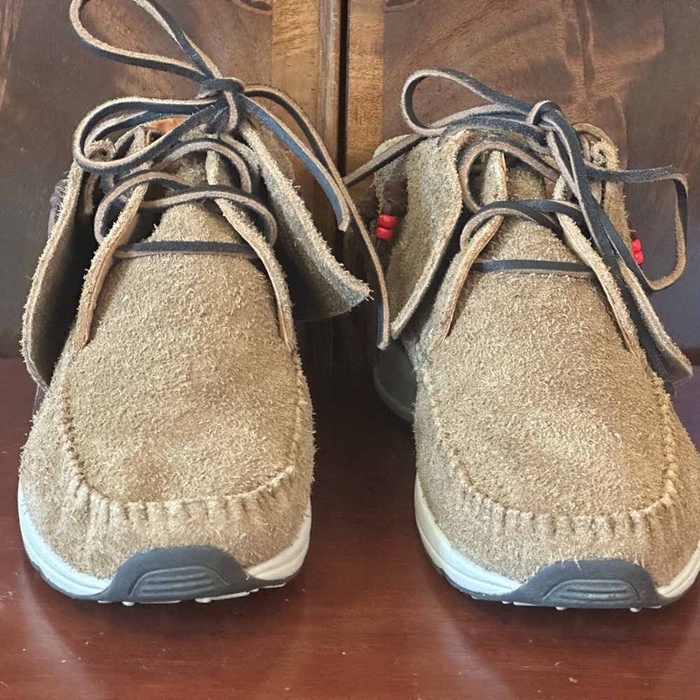 Visvim FBT Lhamo-Folk Brown Suede Moccasins